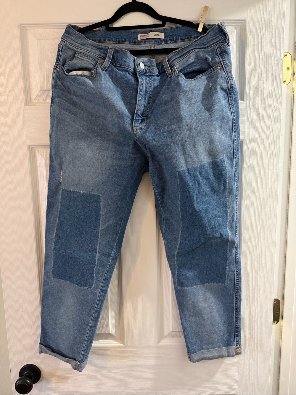 Signature by Levi Strauss Two-Tone Blue Patchwork Jeans